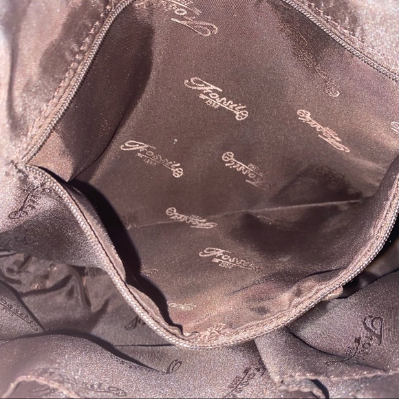 Vintage Fossil Genuine Leather Handcrafted Women's Handbag Purse 75082 - Beige - Picture 7 of 11